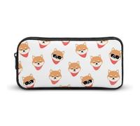 Qjjinxior Estuche para lápices, bolsa de papelería de unicornio arcoíris, bolsa de viaje de negocios o caja de herramientas pequeña, bolsa de maquillaje para niñas, Guapo perro Shiba Lnu, 22*12*5cm