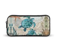 Qjjinxior Estuche para lápices, bolsa de papelería de unicornio arcoíris, bolsa de viaje de negocios o caja de herramientas pequeña, bolsa de maquillaje para niñas, Cool Turtle, 22*12*5cm, Estuche