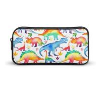 Qjjinxior Estuche para lápices, bolsa de papelería WolfStationery de ojos verdes, bolsa de viaje de negocios o caja de herramientas pequeña, bolsa de maquillaje para niñas, Dinosaurio arcoí, 22*12*5cm