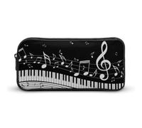 Qjjinxior Estuche para lápices, bonita bolsa de papelería, bolsa de viaje de negocios o caja de herramientas pequeña, bolsa de maquillaje para niñas, Notas clave de piano, 22*12*5cm, Estuche para