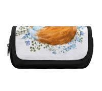 Qjjinxior Estuche para lápices de doble capa, bolsa de papelería de oso de peluche utilizada como estuche para lápices, Zorros de acuarela, Talla única, Estuche para lápices