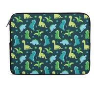 Qjjinxior Funda para portátil de 10 pulgadas, fondo azul con funda para portátil Dinos