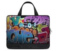 Qjjinxior Funda para portátil de 12 pulgadas, funda para portátil Graffiti Hip Hop, bolsa para portátil con asa