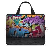 Qjjinxior Funda para portátil de 17 pulgadas, funda para portátil Graffiti Hip Hop, bolsa para portátil con asa