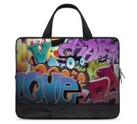 Qjjinxior Funda para portátil de 33 cm, funda para portátil Graffiti Hip Hop, bolsa para portátil con asa