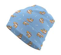 Qjjinxior Gorro de punto, gorro con patrón de pingüino, gorro para correr, ciclismo, deportes al aire libre, Lindo perro corgi galés, Talla única