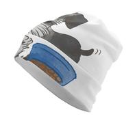 Qjjinxior Gorro de punto, gorro con patrón de pingüino, gorro para correr, ciclismo, deportes al aire libre, Schnauzer Dog, Talla única