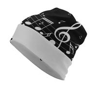 Qjjinxior Gorro de punto, gorro del Día de los Muertos, gorro para correr, ciclismo, deportes al aire libre, Notas clave de piano, Talla única