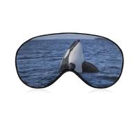 Qjjinxior Máscara de ojos de tela lisa, máscara de dormir de orca con orcas y diadema ajustable para hombres y mujeres