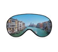 Qjjinxior Máscara de ojos de tela lisa, máscara de dormir Venecia Italia, máscara de ojos para dormir con diadema ajustable para hombres y mujeres