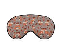 Qjjinxior Máscara de ojos de tela suave, máscara de dormir de zorro de dibujos animados, máscara de ojos para dormir con diadema ajustable para hombres y mujeres