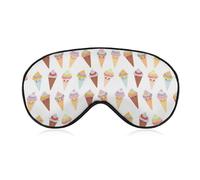 Qjjinxior Máscara de ojos de tela suave, máscara de sueño de helado colorido, máscara de ojos para dormir con diadema ajustable para hombres y mujeres