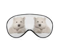 Qjjinxior Máscara de ojos de tela suave, máscara para dormir de oso polar, máscara de ojos para dormir con diadema ajustable para hombres y mujeres