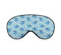 Qjjinxior Máscara de ojos de tela suave, máscara para dormir de tiburón animado, máscara de ojos para dormir con diadema ajustable para hombres y mujeres