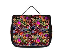 Qjjinxior Neceser colgante, bolsa de aseo de paz y amor, bolsa de maquillaje para viajes, negocios, vacaciones