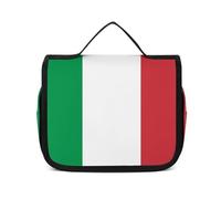 Qjjinxior Neceser colgante con bandera de Italia, bolsa de maquillaje para viajes, negocios, vacaciones