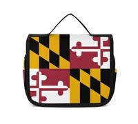 Qjjinxior Neceser colgante con bandera de Italia, bolsa de maquillaje para viajes, negocios, vacaciones, Bandera de Maryland, 22.5x18.5cm