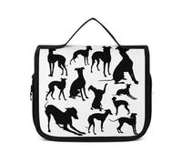 Qjjinxior Neceser colgante para el baño, diseño de perro galgo italiano, bolsa de maquillaje para viajes, negocios, vacaciones