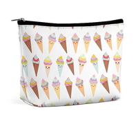 Qjjinxior Neceser portátil con cremallera para uso diario, viajes, Helado colorido, Talla única