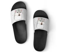 Qjjinxior Pantuflas antideslizantes, deslizadores de hámster para hombres y mujeres, toboganes de ducha, Estilo negro, 42 2/3 EU