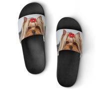Qjjinxior Pantuflas antideslizantes, deslizadores de limón amarillo para hombres y mujeres, toboganes de ducha, Estilo negro 7, 44 EU