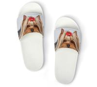 Qjjinxior Pantuflas antideslizantes, deslizadores de limón amarillo para hombres y mujeres, toboganes de ducha, Blanco Estilo 7, 42 2/3 EU