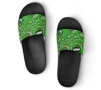 Qjjinxior Pantuflas antideslizantes, deslizadores de limón amarillo para hombres y mujeres, toboganes de ducha, Estilo negro, 37 1/3 EU