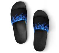 Qjjinxior Pantuflas antideslizantes, deslizadores de limón amarillo para hombres y mujeres, toboganes de ducha, Estilo negro 2, 39 1/3 EU