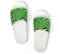 Qjjinxior Pantuflas antideslizantes, deslizadores de limón amarillo para hombres y mujeres, toboganes de ducha, Estilo blanco, 39 1/3 EU