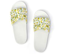 Qjjinxior Pantuflas antideslizantes, deslizadores de limón amarillo para hombres y mujeres, toboganes de ducha, Blanco Estilo 6, 39 EU