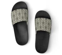 Qjjinxior Pantuflas antideslizantes, deslizadores de limón amarillo para hombres y mujeres, toboganes de ducha, Estilo negro 1, 42 2/3 EU