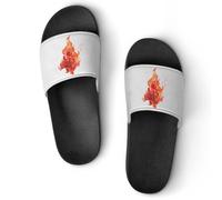 Qjjinxior Pantuflas antideslizantes, deslizadores de llama para hombres y mujeres, toboganes de ducha, Estilo negro, 42 2/3 EU