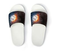 Qjjinxior Pantuflas antideslizantes, deslizadores de pelota de béisbol para hombres y mujeres, toboganes de ducha, Estilo blanco, 43.5 EU
