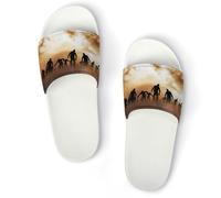Qjjinxior Pantuflas antideslizantes, Zombies Dead Men Walking Body at Night Sliders para hombres y mujeres, toboganes de ducha, Blanco Estilo 7, 42 2/3 EU