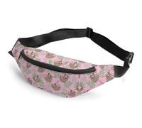 Qjjinxior Riñonera ajustable con bonito diseño de búho, para correr, caminar, senderismo, Lindo perezoso, 36*15cm