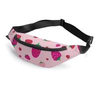 Qjjinxior Riñonera ajustable con estampado de huellas de animales, para correr, caminar, senderismo, Patrón de fresa, 36*15cm