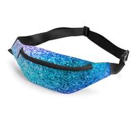 Qjjinxior Riñonera ajustable con patrón de cachemira dorada, para correr, caminar, senderismo, Lentejuelas con purpurina, 36*15cm