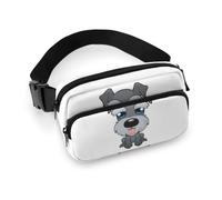 Qjjinxior Riñonera ajustable para correr, caminar, senderismo, Lindo perro Schnauzer, 20x13cm