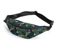 Qjjinxior Riñonera ajustable para correr, caminar, senderismo, Palmera hawaiana, 36*15cm