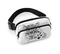 Qjjinxior Riñonera Shiba Lnu Knock Bumbag, riñonera ajustable para correr, caminar, senderismo, leopardo de nieve, 20x13cm