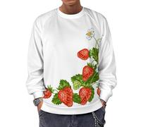 Qjjinxior Sudadera de manga larga con cuello redondo, calavera y huesos cruzados, suéteres casuales ligeros para hombre, Fresa, 3XL