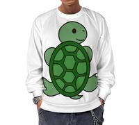 Qjjinxior Sudadera de manga larga con cuello redondo, calavera y huesos cruzados, suéteres casuales ligeros para hombre, Patrón de tortuga, M