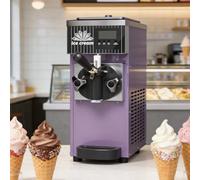 QJJML Máquina Helados Un Solo Sabor, Máquina Profesional Helado Suave con Cuerpo Acero Inoxidable, 450 W / 750 W De Potencia Y 3,5 L / 7,4 L De Capacidad; Ideal para Alquileres De Fiestas Purple-4.7l