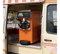 QJJML Máquina Helados Un Solo Sabor, Máquina Profesional Helado Suave con Cuerpo Acero Inoxidable, 450 W / 750 W De Potencia Y 3,5 L / 7,4 L De Capacidad; Ideal para Alquileres De Fiestas Orange-3.5L