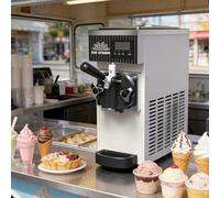 QJJML Máquina Helados Un Solo Sabor, Máquina Profesional Helado Suave con Cuerpo Acero Inoxidable, 450 W / 750 W De Potencia Y 3,5 L / 7,4 L De Capacidad; Ideal para Alquileres De Fiestas White-3.5L