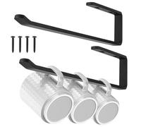 QJKEJI 2 Pcs Portavasos Colgador para Tazas de Cafe, Colgador Tazas Armario Cocina, Soporte Ganchos para Tazas Negro, Organizador Debajo del Estante Armario, para Tazas de Té Utensilios de Cocina