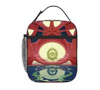 QJKFDHG Arquitectura psicodélica, bolsa de almuerzo aislada para hombres y mujeres, lonchera personalizable con correa extraíble, gran capacidad con múltiples compartimentos