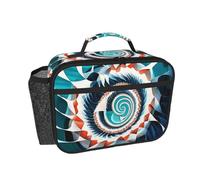 QJKFDHG Colorful Biological Forms in Op Art - Lonchera aislada para hombres y mujeres, lonchera personalizable con correa extraíble
