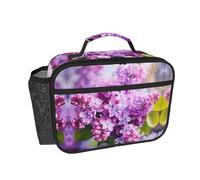 QJKFDHG Lilac Blossom Bliss - Lonchera térmica para hombres y mujeres, lonchera personalizable con correa extraíble, bolsa de gran capacidad con múltiples compartimentos para el trabajo, viajes