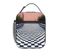 QJKFDHG Lonchera rectangular aislada para piscina para hombres y mujeres, lonchera personalizable con correa extraíble, gran capacidad con múltiples compartimentos